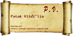 Patak Vitália névjegykártya